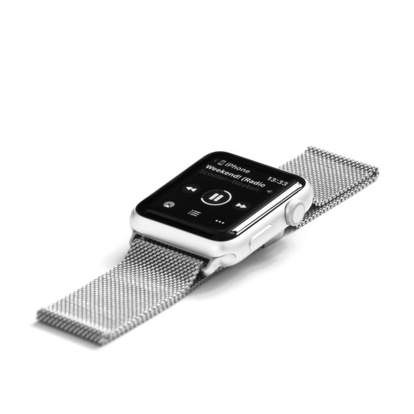 Apple Watch paired with a Milanese Loop band